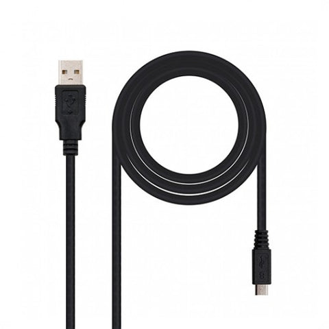 Cable usb tipo a 2.0 a micro usb tipo b nanocable 1.8m negro  macho - macho