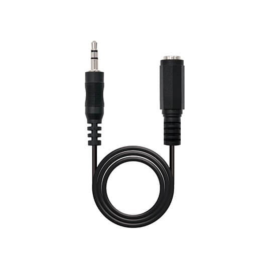 Cable audio jack - 3.5m a jack - 3.5h nanocable 3m -  macho - hembra -  negro