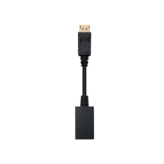 Adaptador displayport a hdmi nanocable macho - hembra 15cm negro