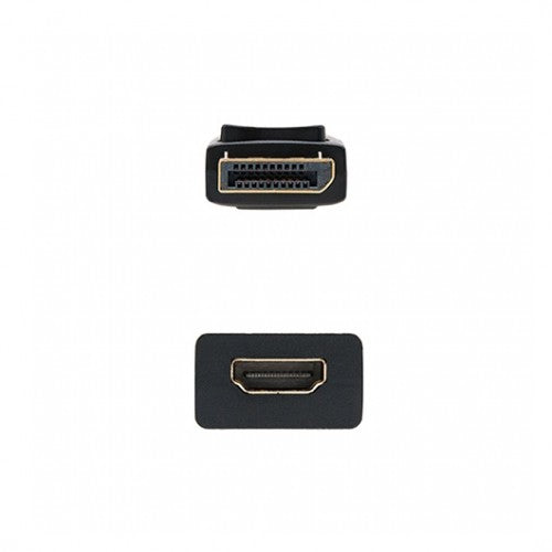 Adaptador displayport a hdmi nanocable macho - hembra 15cm negro