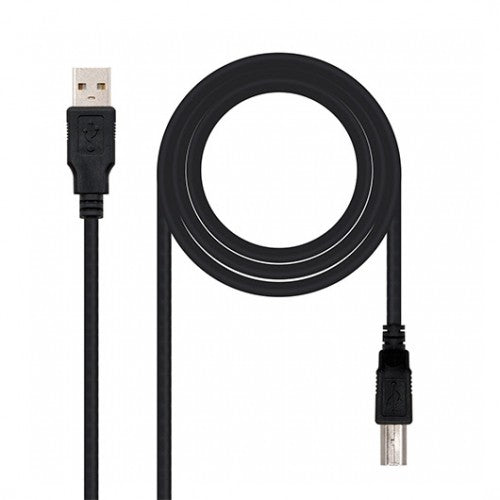 Cable usb tipo a 2.0 a usb tipo b 2.0 nanocable 3m negro macho - macho