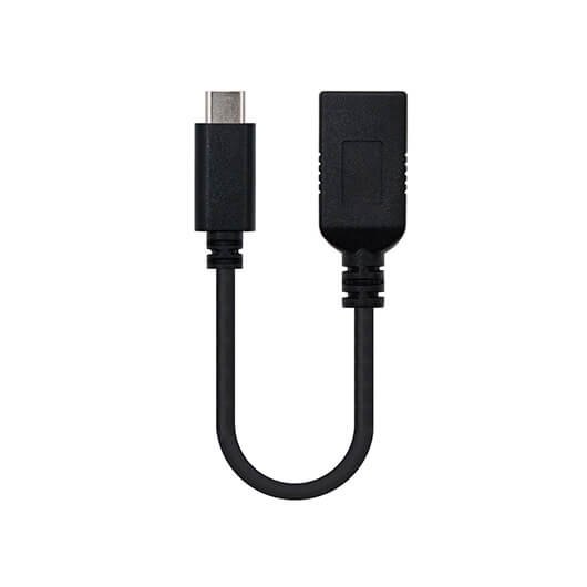 Cable otg usb tipo a 3.1 a usb tipo c 3.1 nanocable 15cm -  hembra - macho -  negro