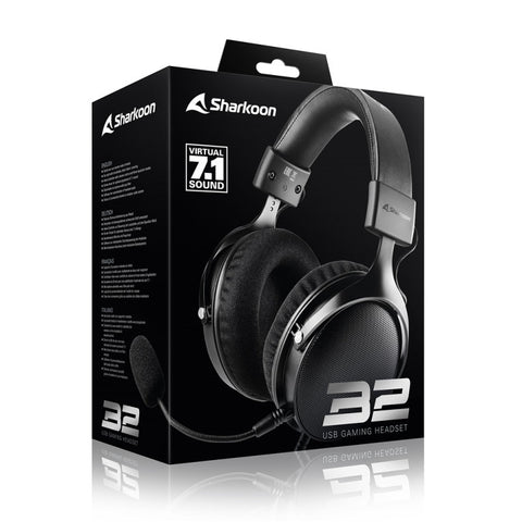 Auriculares gaming sharkoon b2 negro microfono alambrico