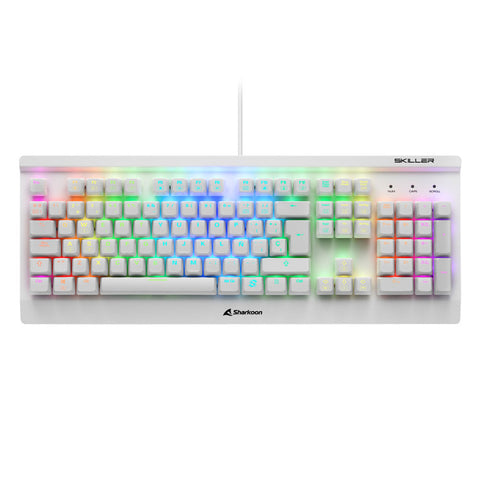 Teclado gaming sharkoon sgk3 mecanico rgb usb red switch blanco