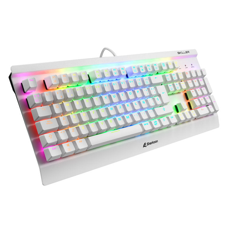 Teclado gaming sharkoon sgk3 mecanico rgb usb red switch blanco