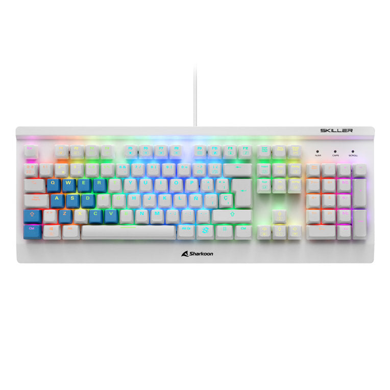 Teclado gaming sharkoon sgk3 mecanico rgb usb red switch blanco