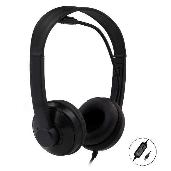 Auriculares nilox microfono control vol negro alambrico conexion usb