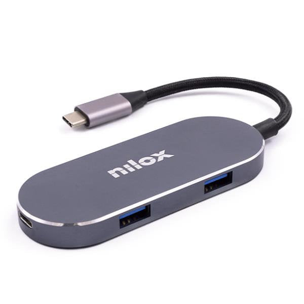 Docking station nilox tipo c a 3 x usb 3.0 1 x hdmi 1 x usb tipo c