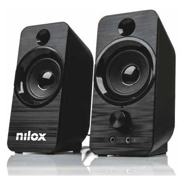 Altavoces pc nilox 2.0 6w negro