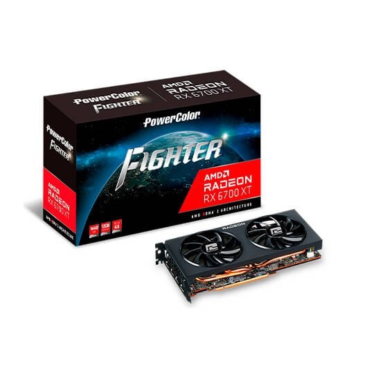 Tarjeta grafica powercolor radeon rx 6700xt fighter  12gb gddr6