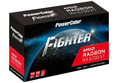 Tarjeta grafica powercolor radeon rx 6700xt fighter  12gb gddr6