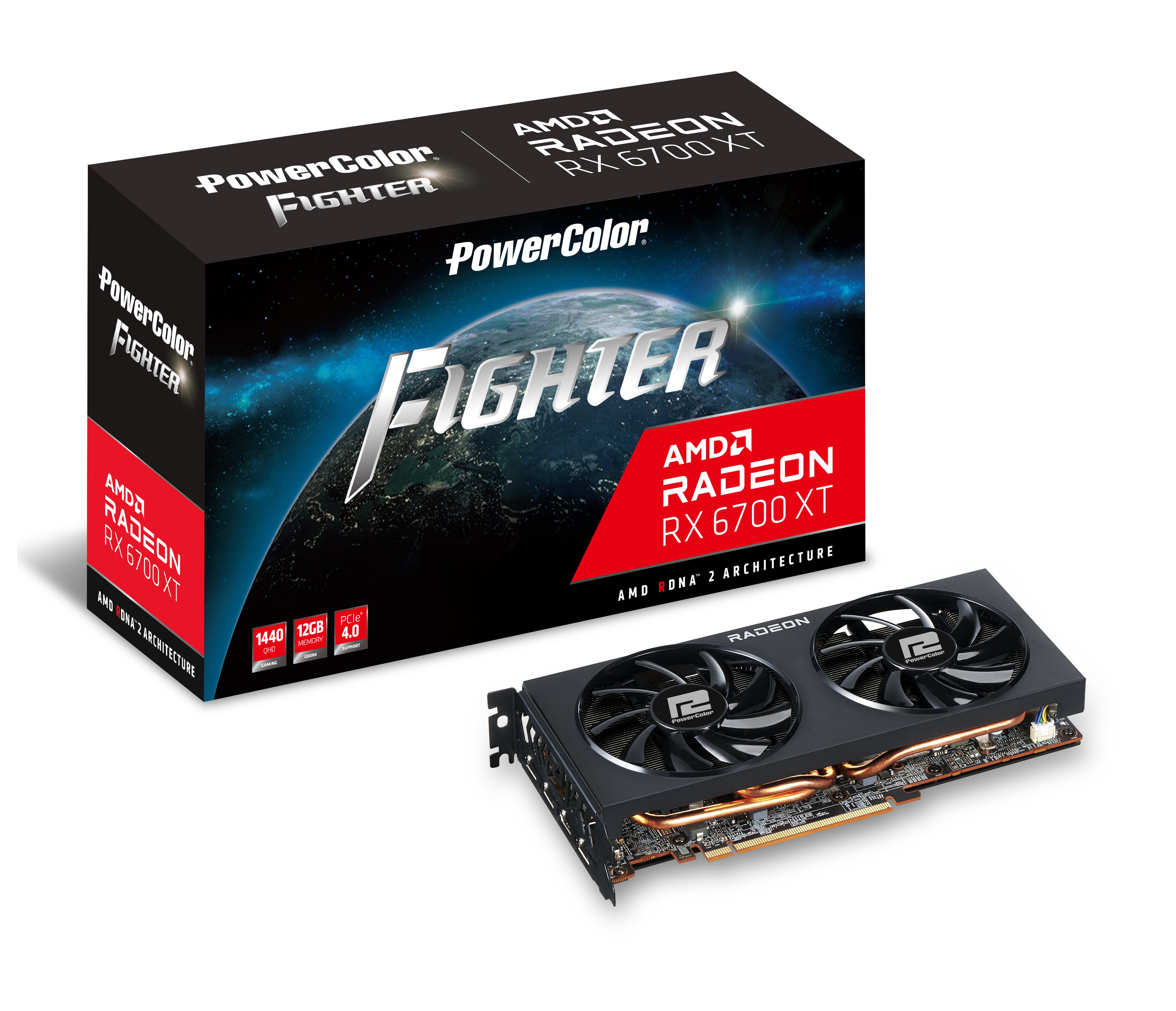 Tarjeta grafica powercolor radeon rx 6700xt fighter  12gb gddr6