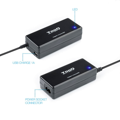 Cargador portatil universal tooq tqlc - 65bs02at 65w 1 x usb 8c negro