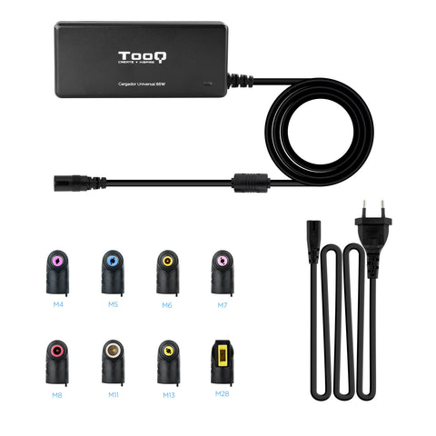 Cargador portatil universal tooq tqlc - 65bs02at 65w 1 x usb 8c negro