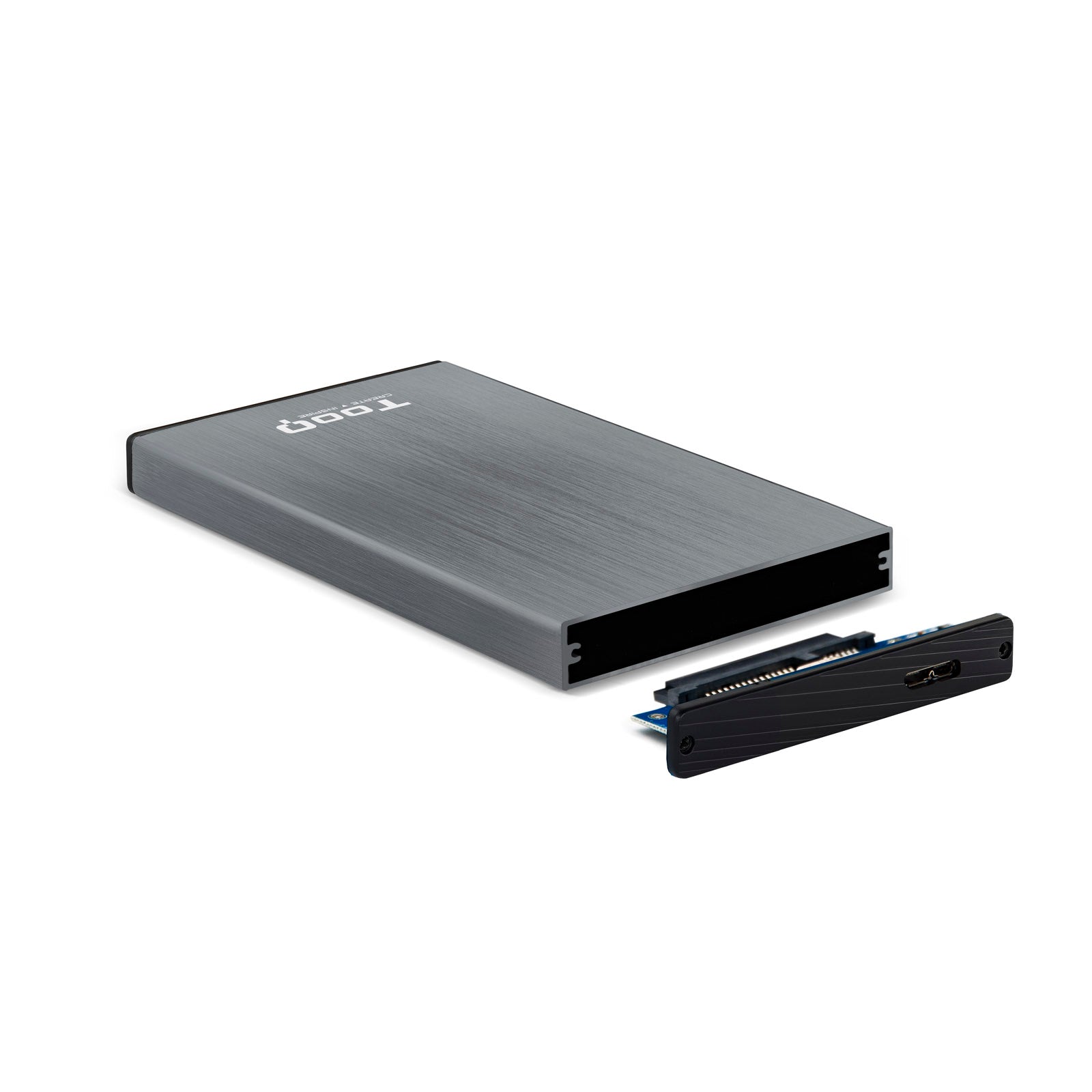 Caja externa tooq tqe - 2527g para hhd - ssd 2.5pulgadas 9.5mm sata usb 3.0 gris