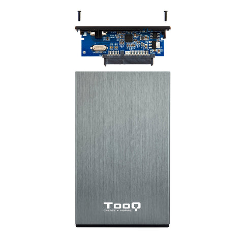 Caja externa tooq tqe - 2527g para hhd - ssd 2.5pulgadas 9.5mm sata usb 3.0 gris