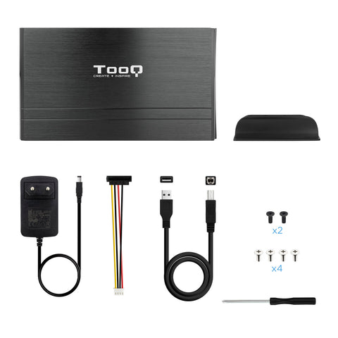 Caja externa tooq tqe - 3520b para hdd 3.5pulgadas sata usb 2.0 negro