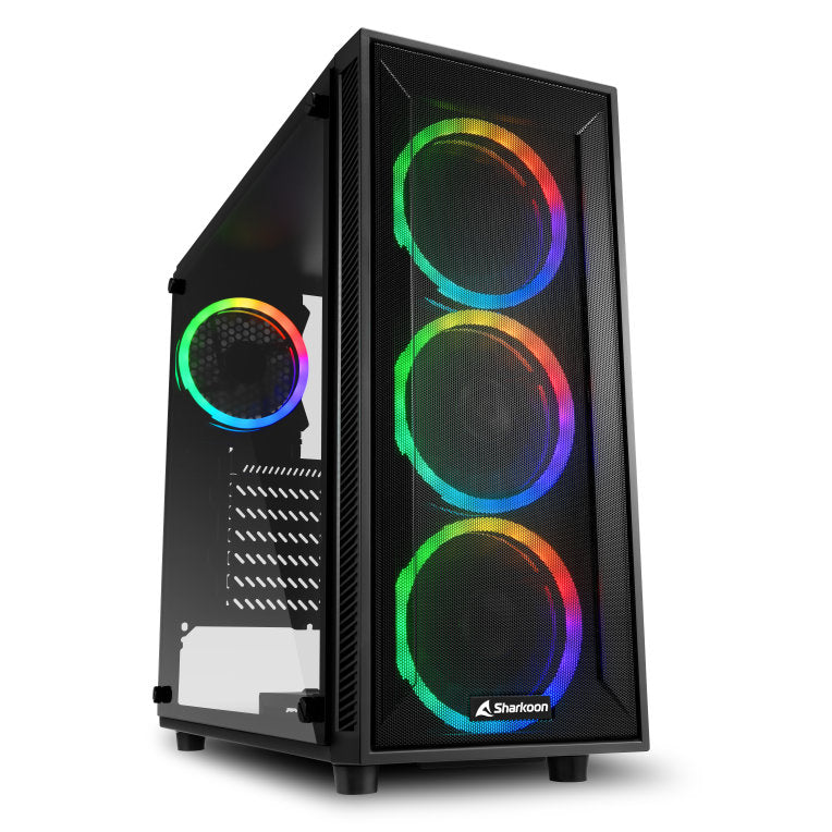 Caja ordenador gaming sharkoon tg4m atx 2 x usb 3.0 rgb sin fuente