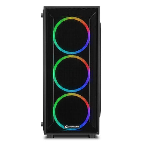 Caja ordenador gaming sharkoon tg4m atx 2 x usb 3.0 rgb sin fuente