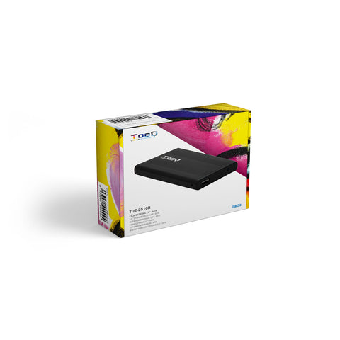 Caja externa tooq tqe - 2510b hdd - ssd 2.5pulgadas 9.5mm sata usb 2.0 negra