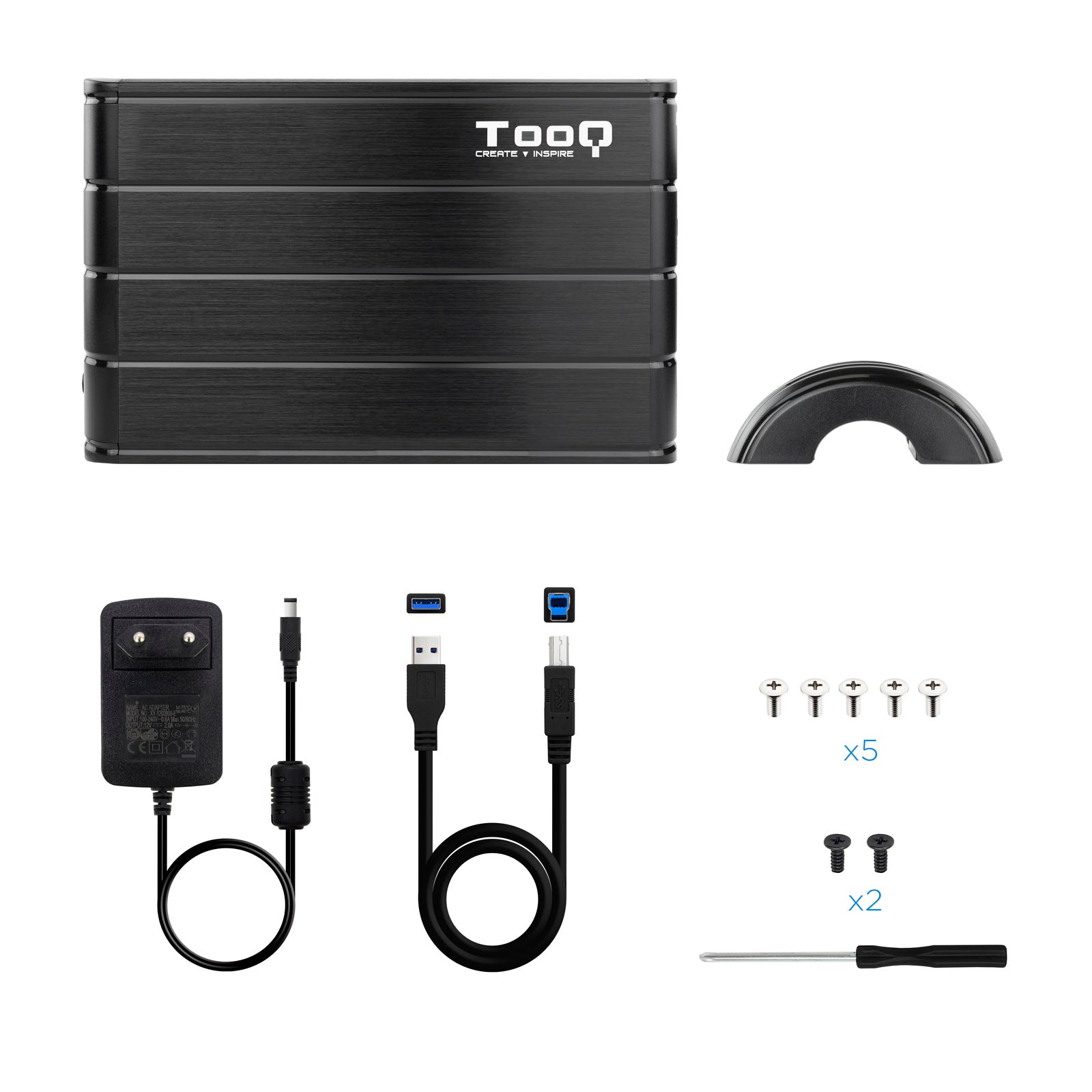 Caja externa tooq tqe - 3530b 3.5pulgadas sata usb 3.0 negro