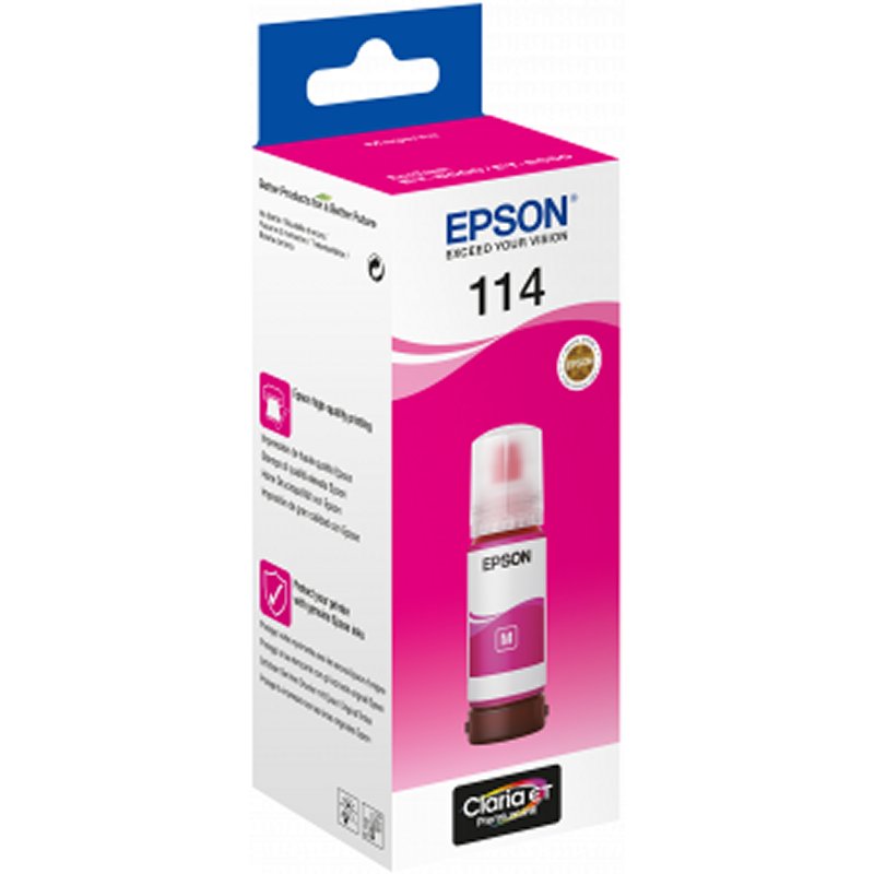 Botella tinta epson ecotank 114 mangenta 70ml