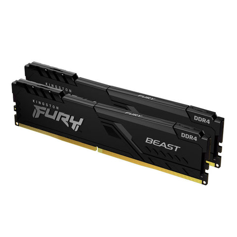 Memoria ram ddr4 32gb 2x16gb kingston - 3200mhz - pc4 - 25600 - fury beast - negro