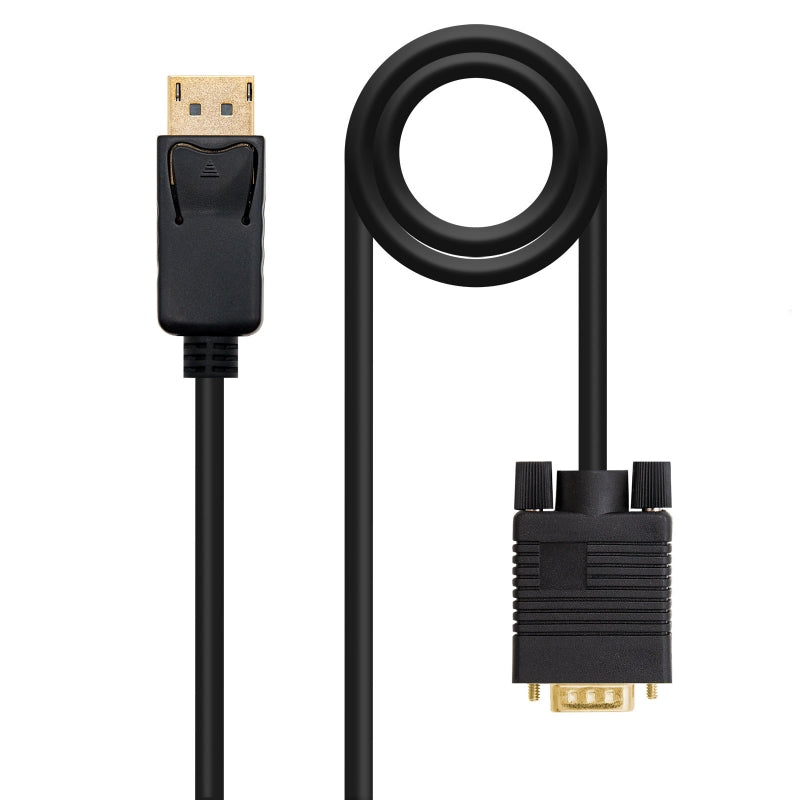 Cable displayport a vga nanocable 2m negro -  macho - macho