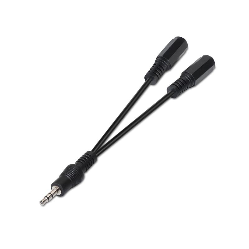 Cable audio nanocable 1 x jack 3.5mm a 2 x jack 3.5mm -  macho - hembra -  15cm