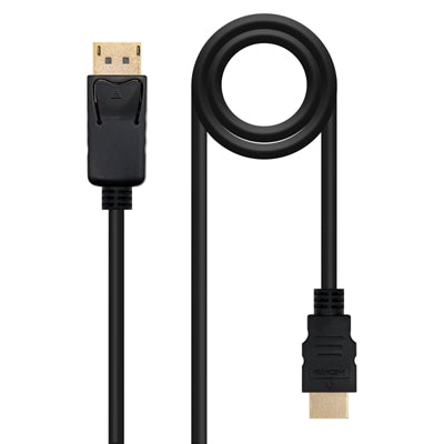 Cable conversor nanocable displayport a hdmi macho - macho negro 1.5m