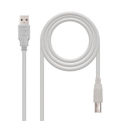 Cable usb 2.0 tipo a a usb tipo b nanocable 3m beige macho - macho