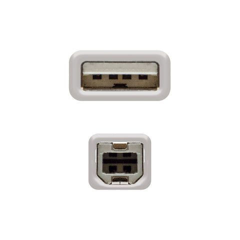 Cable usb 2.0 tipo a a usb tipo b nanocable 3m beige macho - macho
