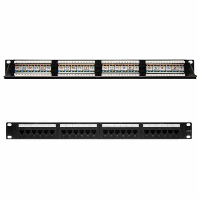 Panel de parcheo nanocable 24 puertos rj45 cat.6 utp 19pulgadas