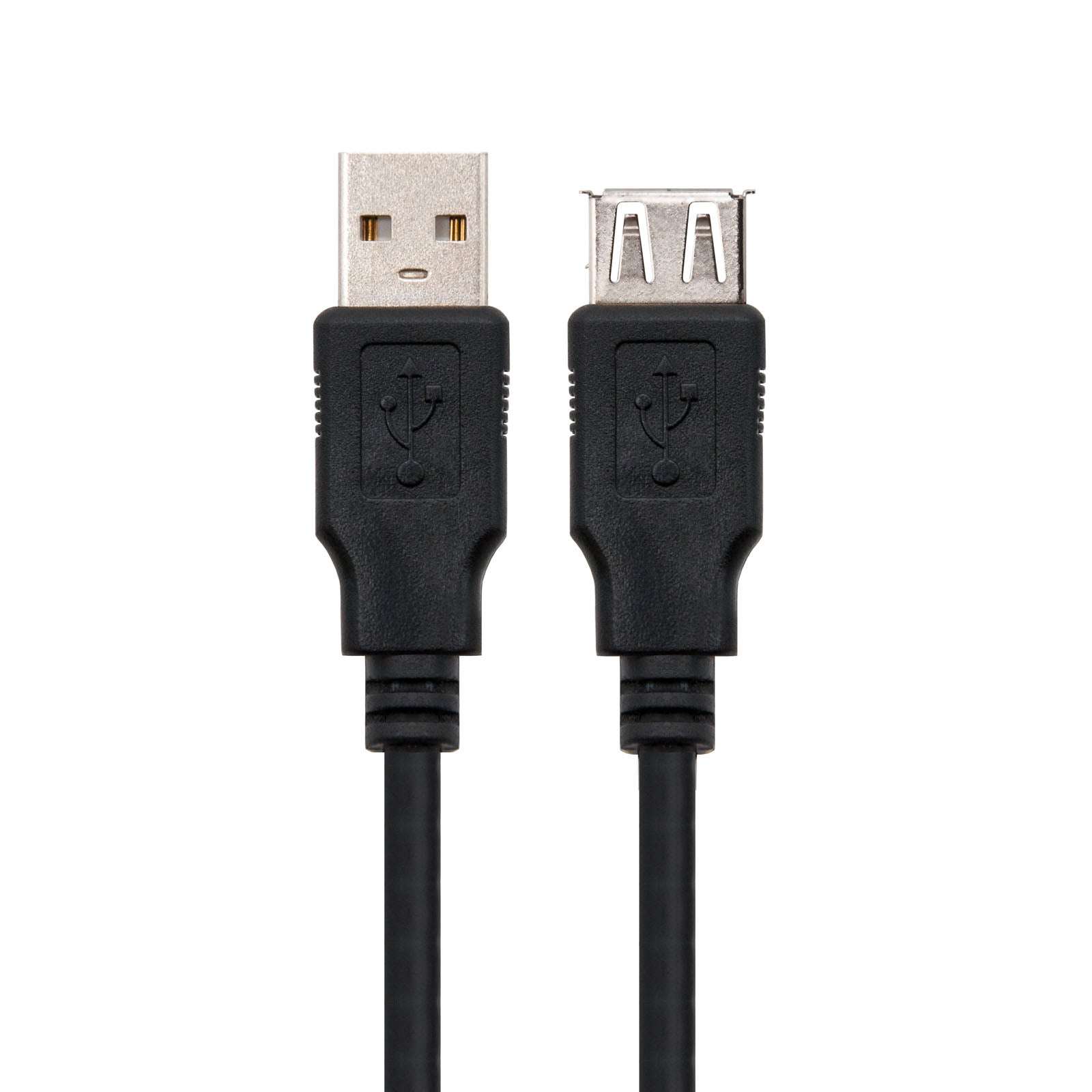 Cable usb tipo a 2.0 a usb tipo a 2.0 nanocable 1m -  macho - hembra -  negro