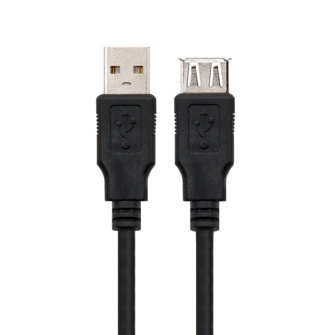 Cable usb tipo a 2.0 a usb tipo a 2.0 nanocable 1m -  macho - hembra -  negro