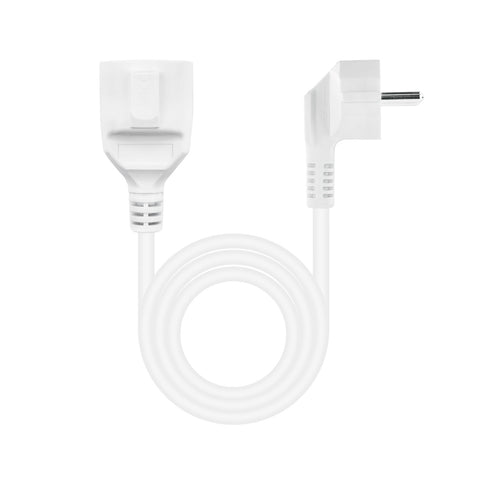 Cable de alimentacion schuko nanocable 5m -  macho - hembra -  blanco