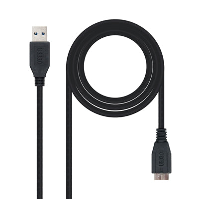 Cable usb 3.0 tipo a a micro usb tipo b nanocable 2m -  macho - macho -  negro