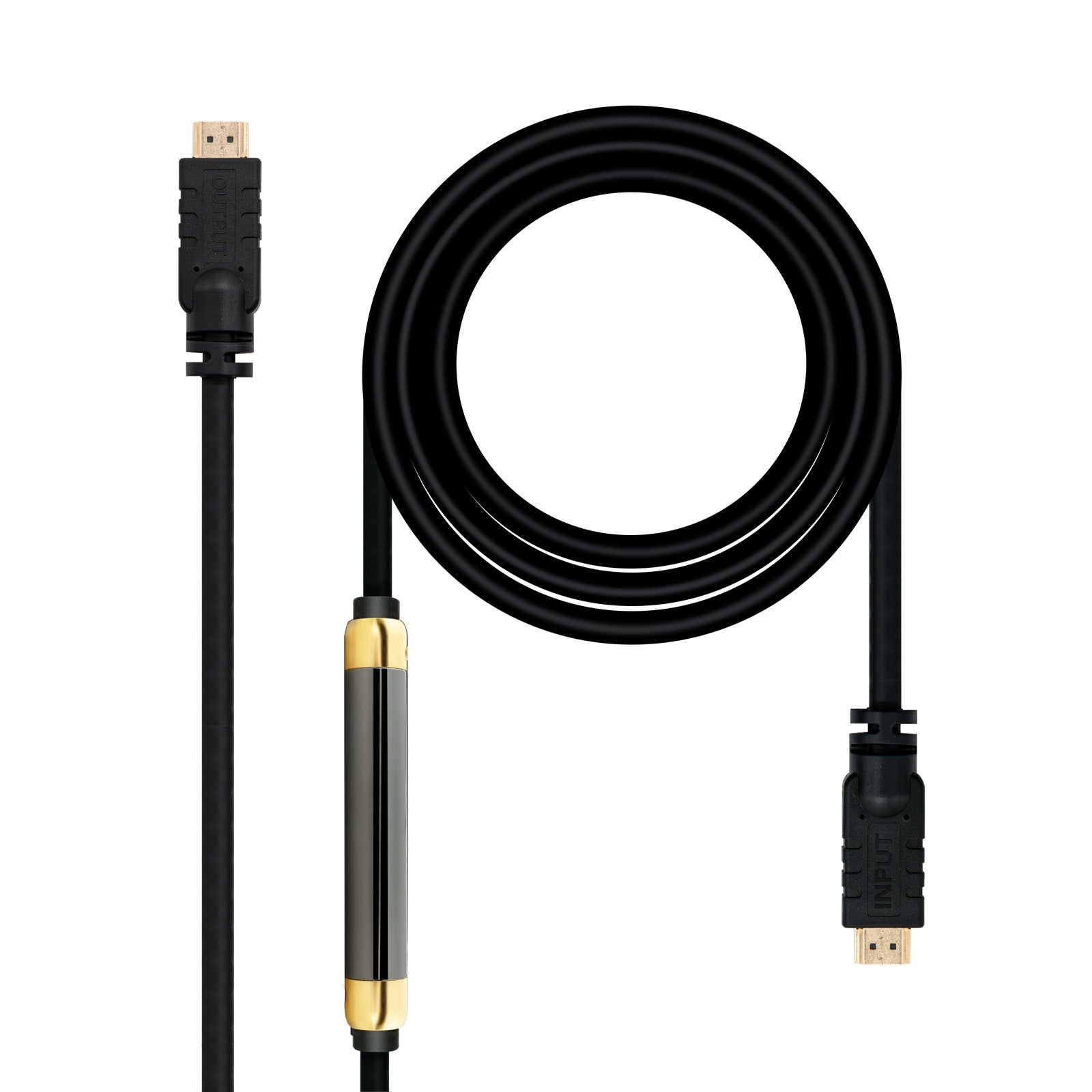 Cable hdmi nanocable hec con repetidor 30m -  macho - macho -  negro