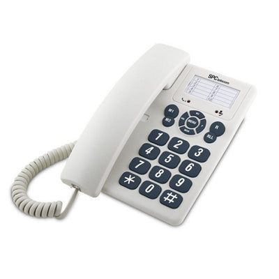 Telefono fijo spc original blanco mute -  3 melodias -  tecla r -  10 memorias indirectas -  3 memorias directas