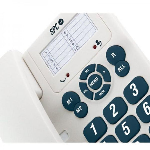 Telefono fijo spc original blanco mute -  3 melodias -  tecla r -  10 memorias indirectas -  3 memorias directas