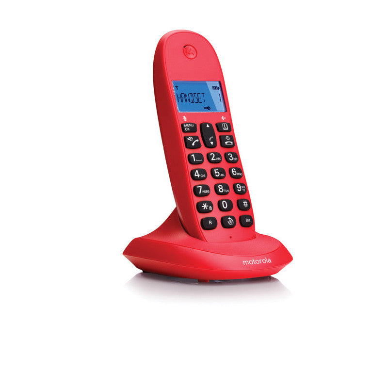 Telefono motorola c1001lb+ wireless inalambrico rojo