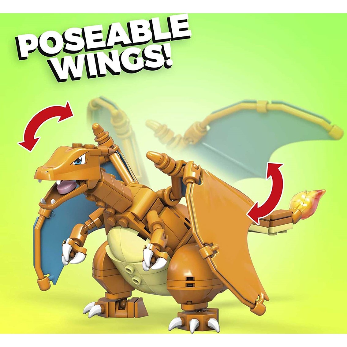 Figura mattel mega construx build pokemon charizard 222 pcs