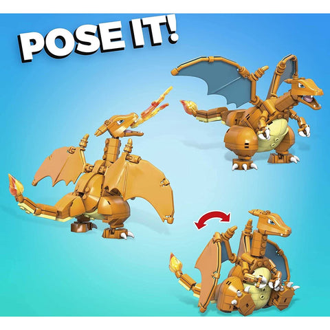 Figura mattel mega construx build pokemon charizard 222 pcs