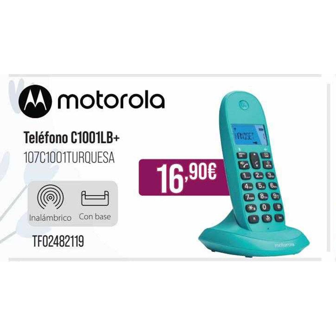 Telefono motorola c1001lb+ turquesa