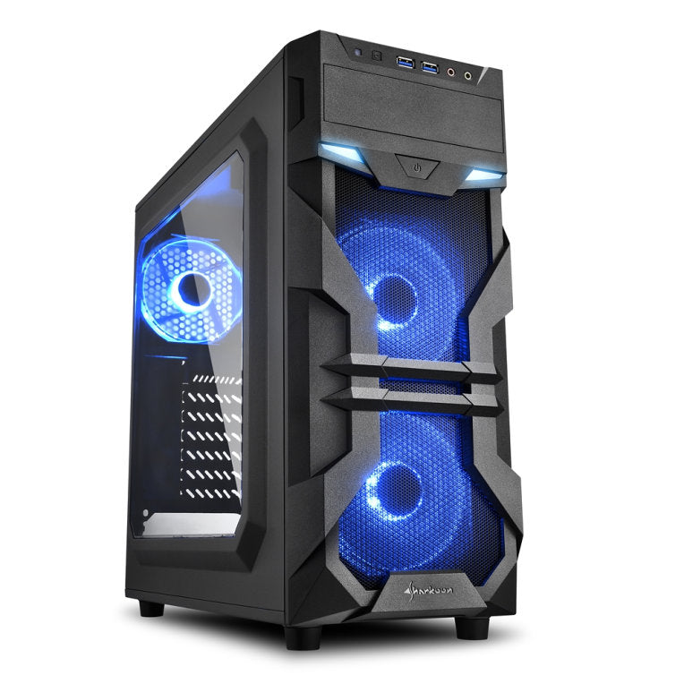 Caja ordenador gaming sharkoon vg7 - w atx 2 x usb3.0 2 x usb2.0 sin fuente azul