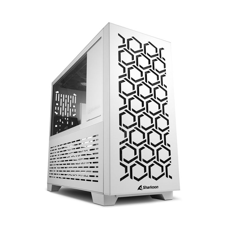 Caja ordenador gaming sharkoon ms - y1000 matx 2 x usb 3.0 sin fuente blanco