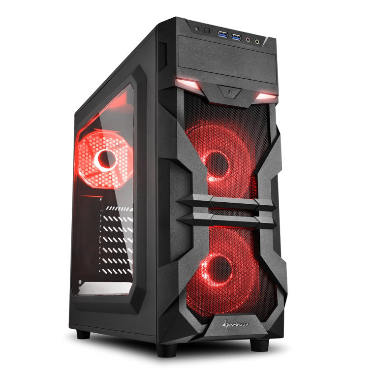 Caja ordenador gaming sharkoon vg7 - w atx 2 x usb 3.0 2 x usb 2.0 sin fuente rojo