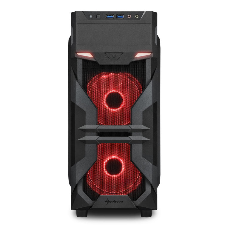 Caja ordenador gaming sharkoon vg7 - w atx 2 x usb 3.0 2 x usb 2.0 sin fuente rojo