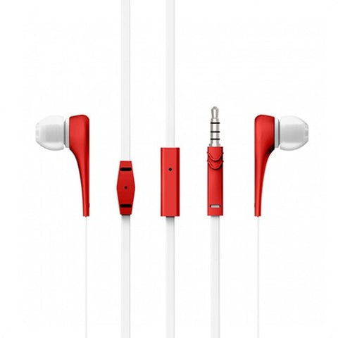 Auriculares micro energy sistem style 1+ rojo in - ear - microfono - control voz -  cable plano