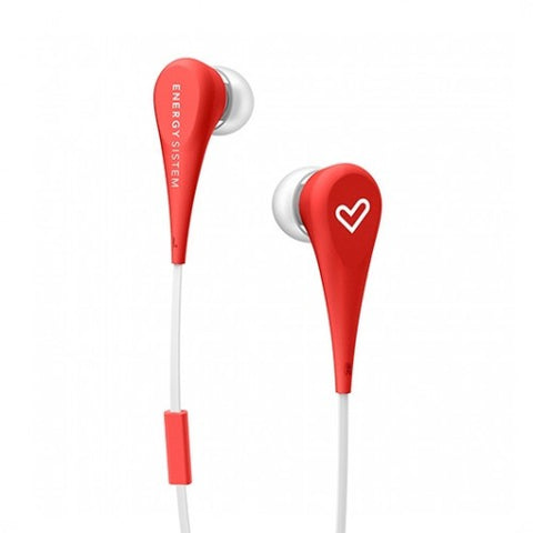 Auriculares micro energy sistem style 1+ rojo in - ear - microfono - control voz -  cable plano